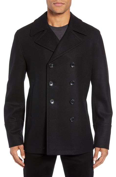 michael kors wool blend double breasted peacoat mens|Michael Kors Men's Classic Fit Double.